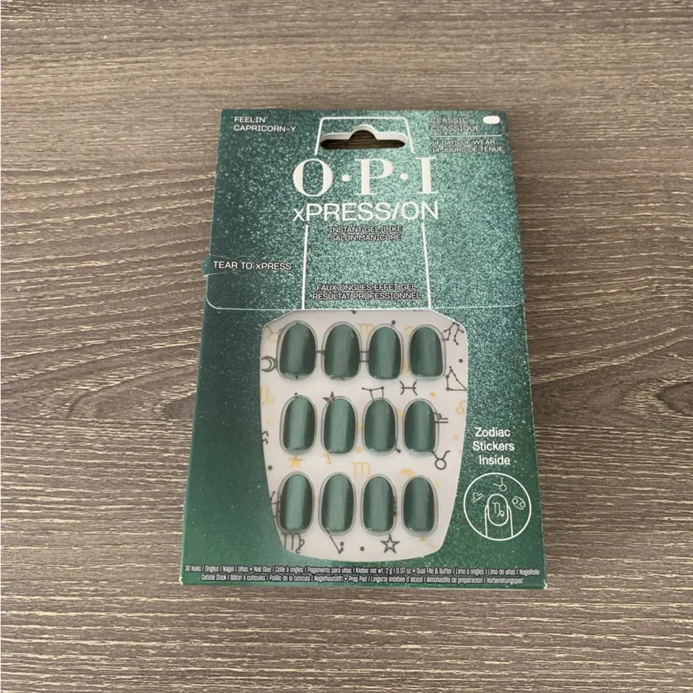 O.P.I. Feelin’ Capricorn-y xPress/on Press On Nails Astrology Zodiac Green OPI
